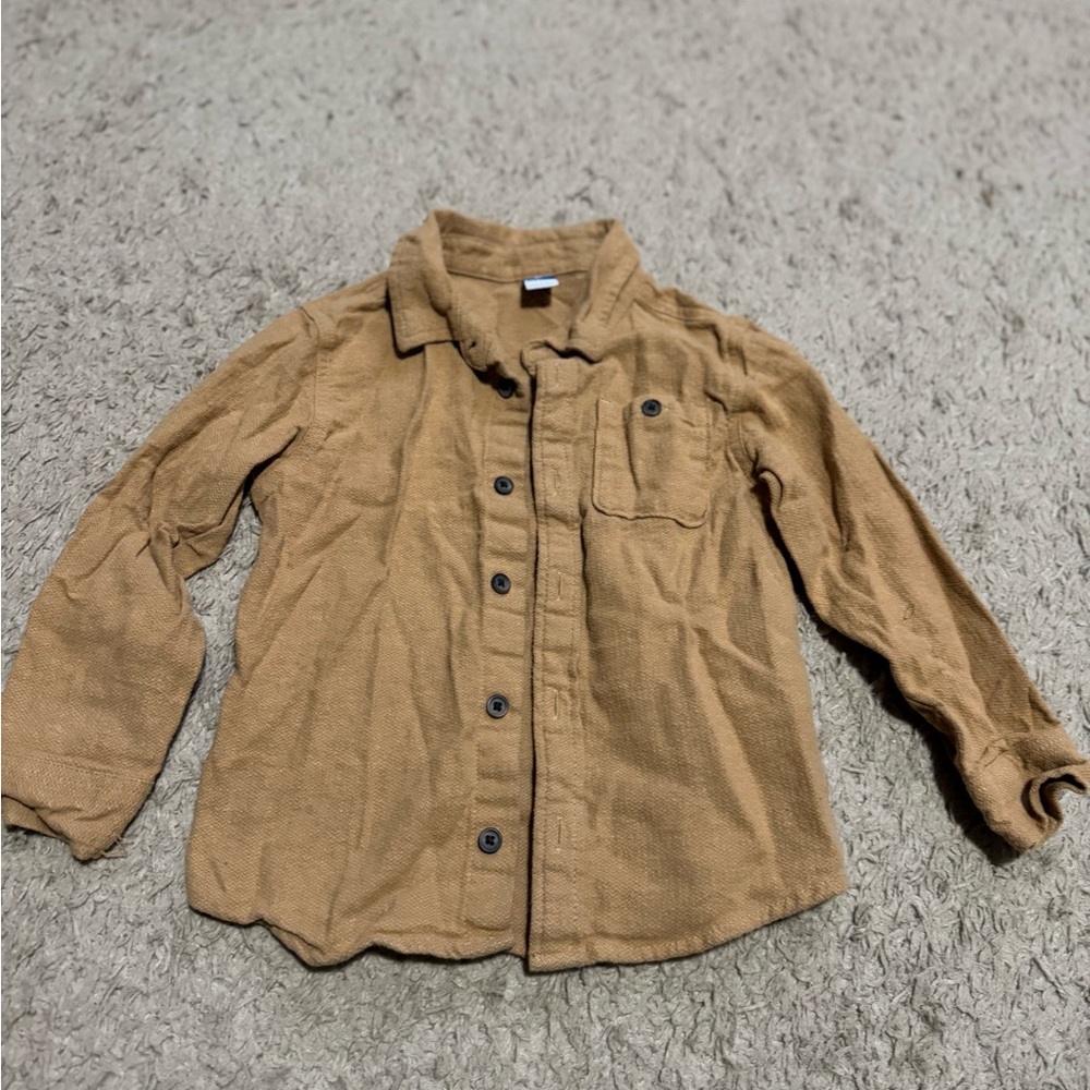 Old Navy Tan Collared Button-Front Shirt Jacket